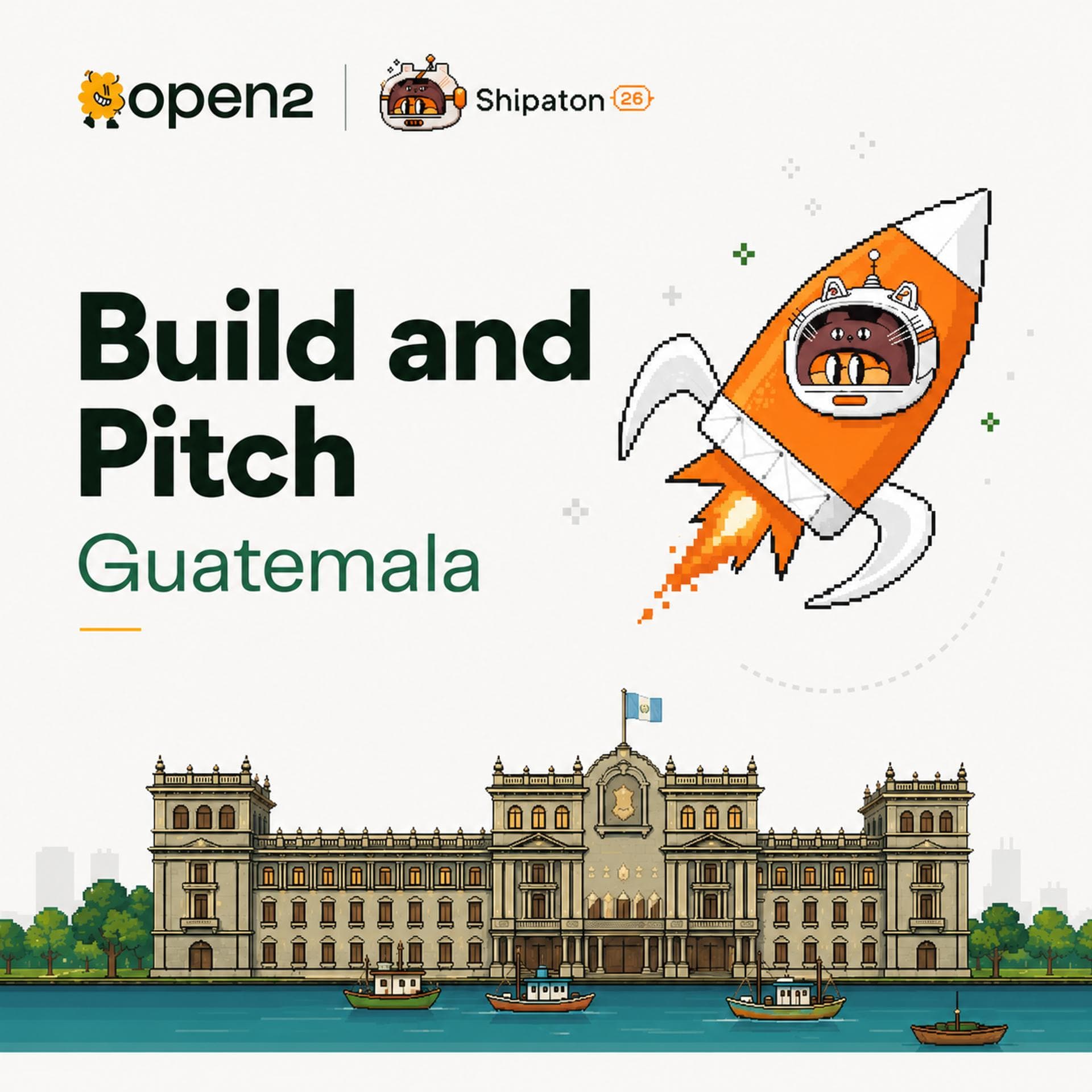 Build and Pitch x Shipaton event artwork.