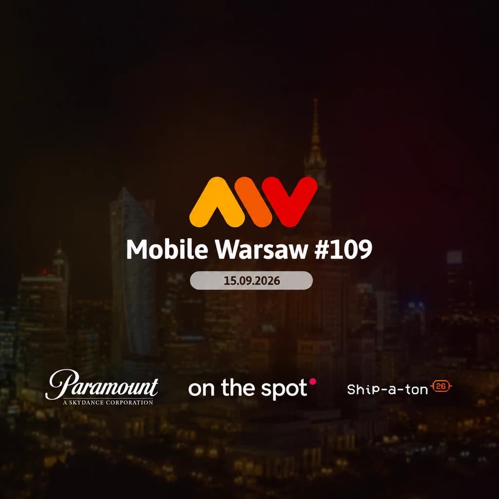 Mobile Warsaw 109 event artwork with the Warsaw skyline and partner logos.