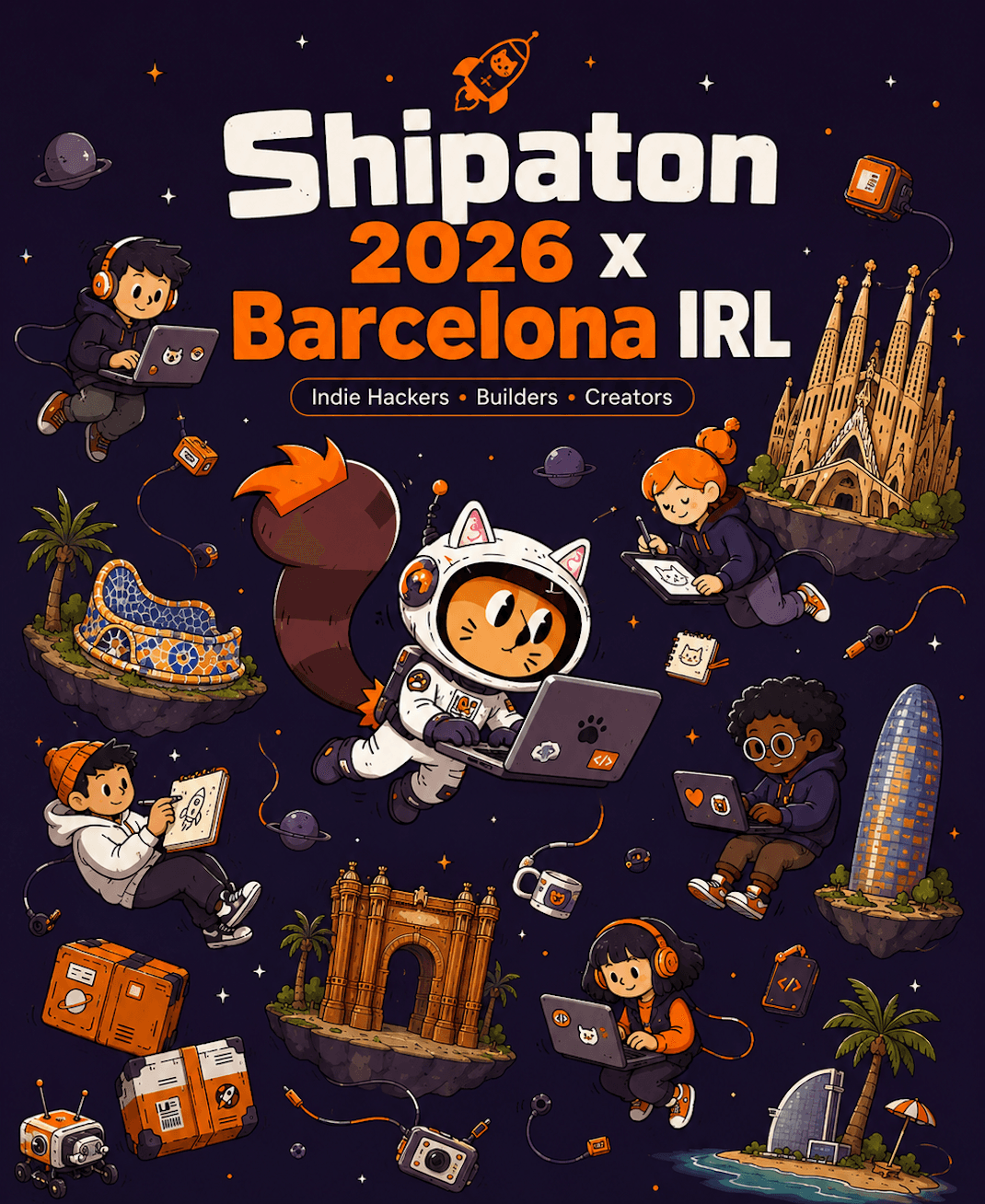 RevenueCat Shipaton X Barcelona event artwork.
