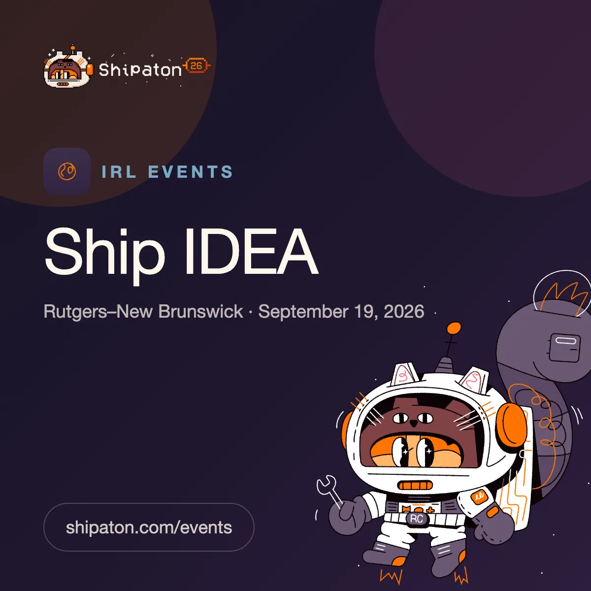 Ship IDEA at Rutgers-New Brunswick event artwork.