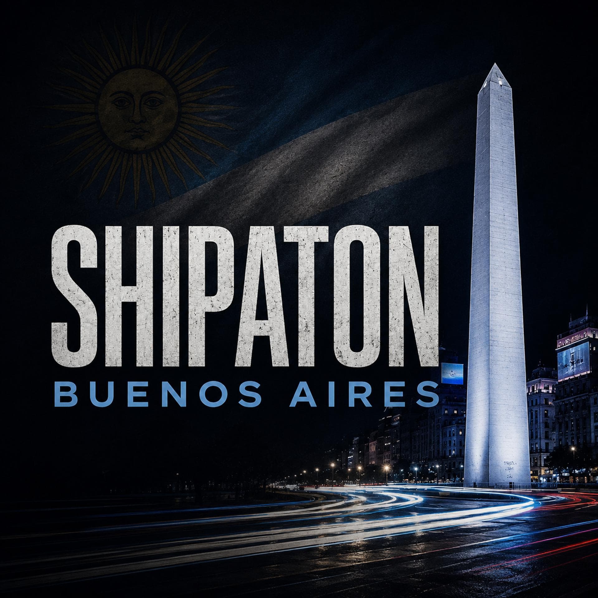 Shipaton Buenos Aires artwork featuring the Obelisk and Sun of May.