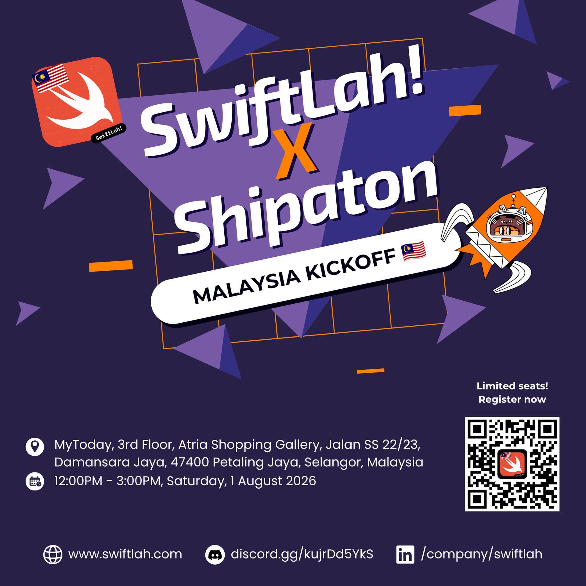 Swiftlah × Shipaton Malaysia Kickoff event artwork.
