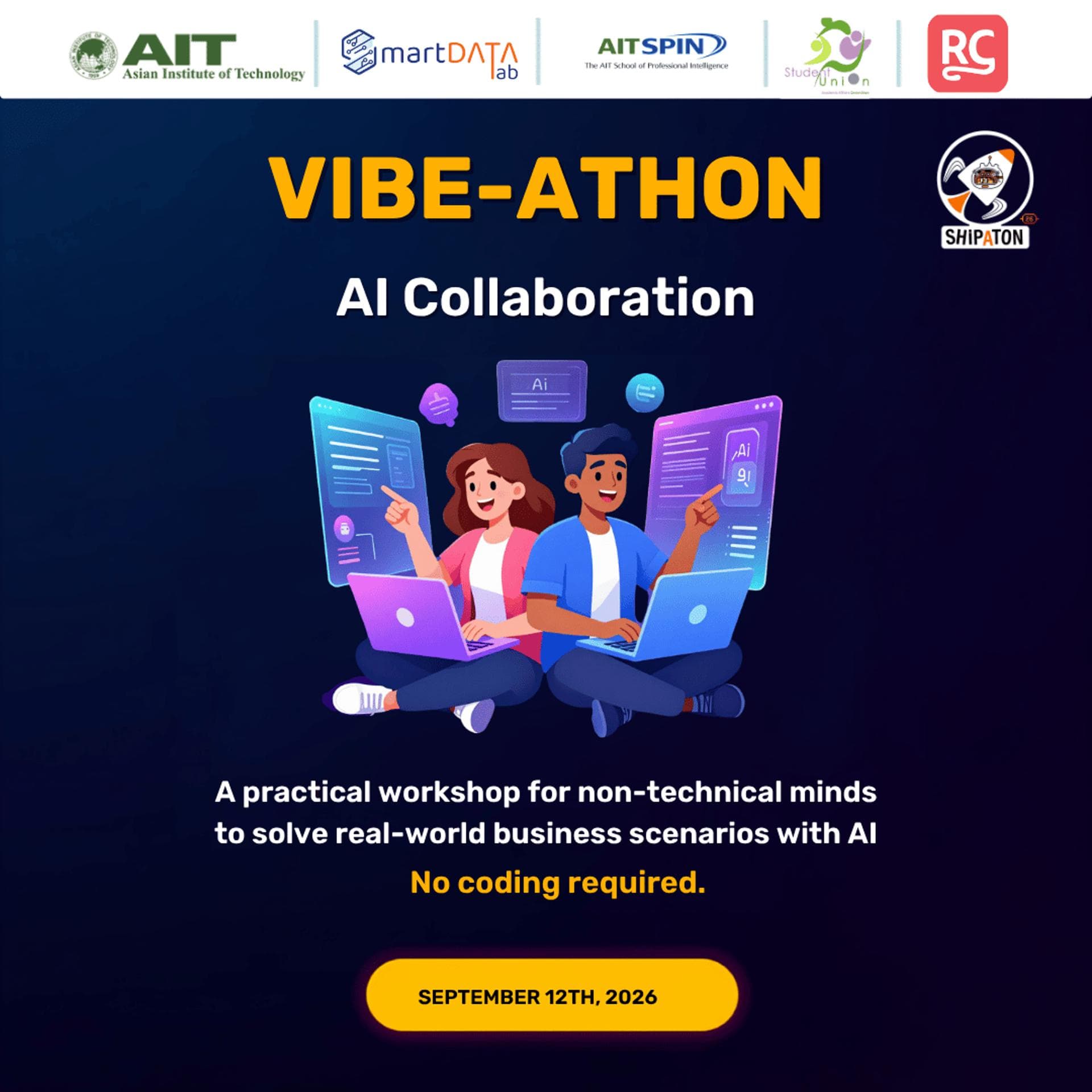 Vibe-athon AI in Business event artwork.